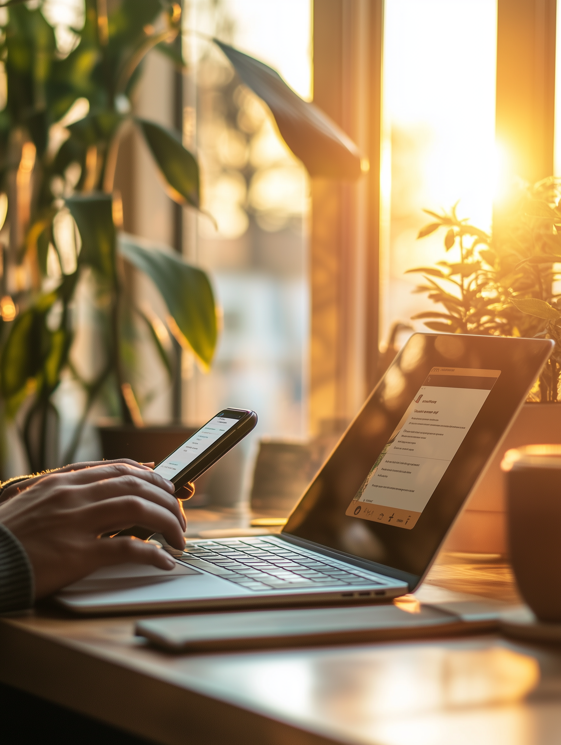 Laptop and phone showing platform configuration