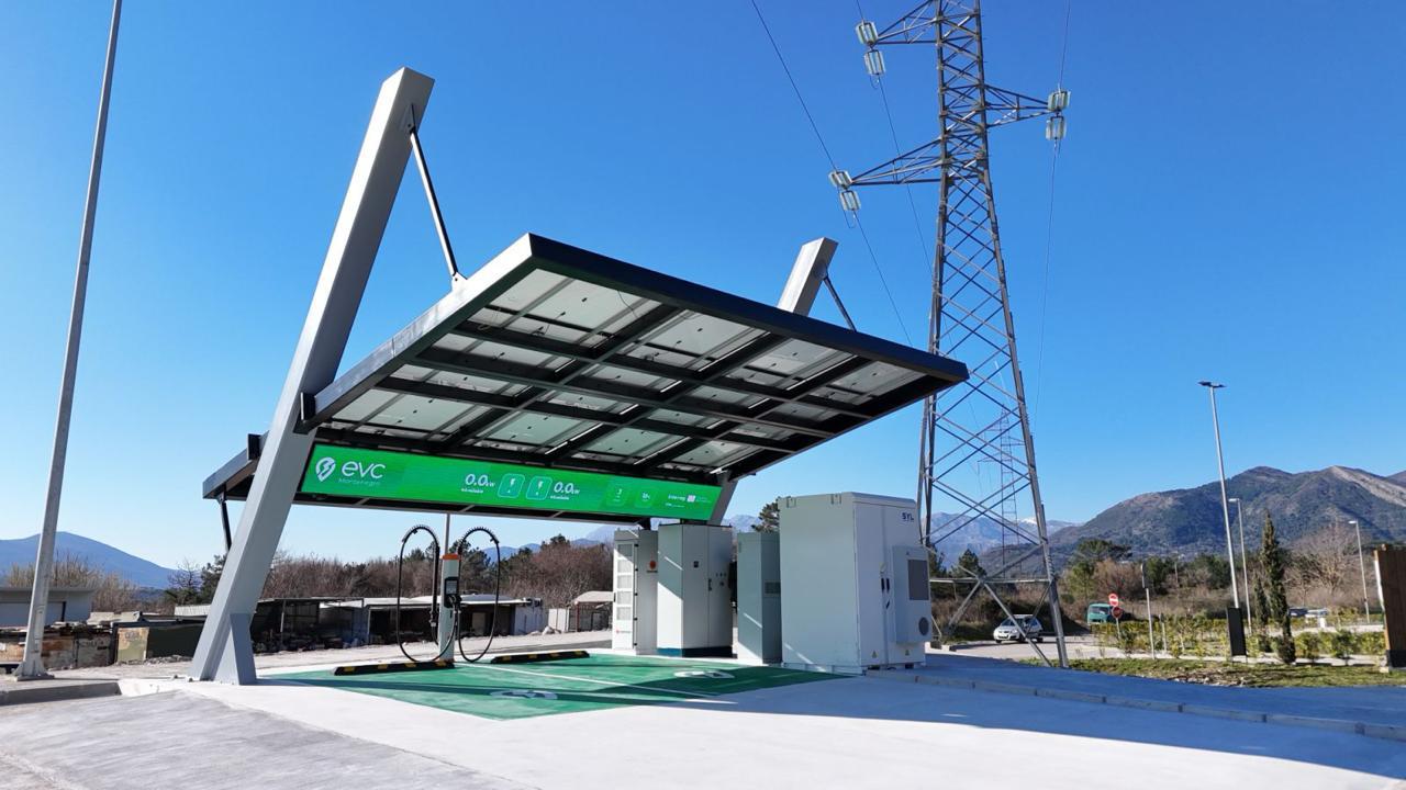 EVC Montenegro solar canopy charging station